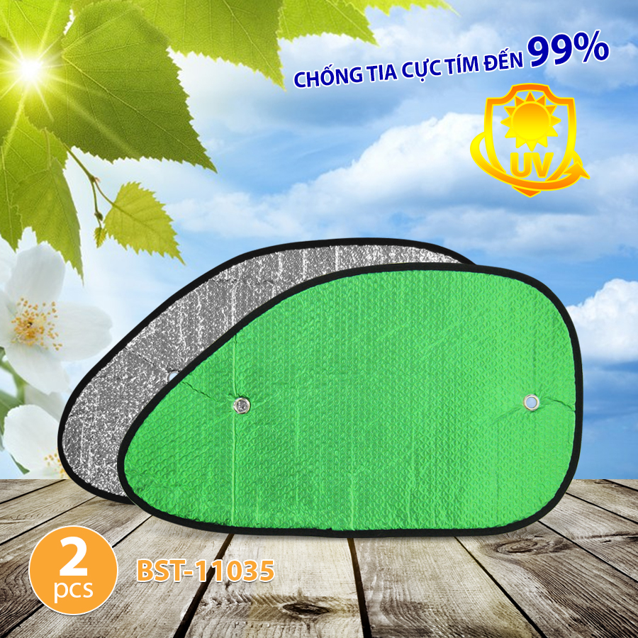 Che nắng xốp trong nhỏ loại dày 38x65cm xanh lá - 38x65cm