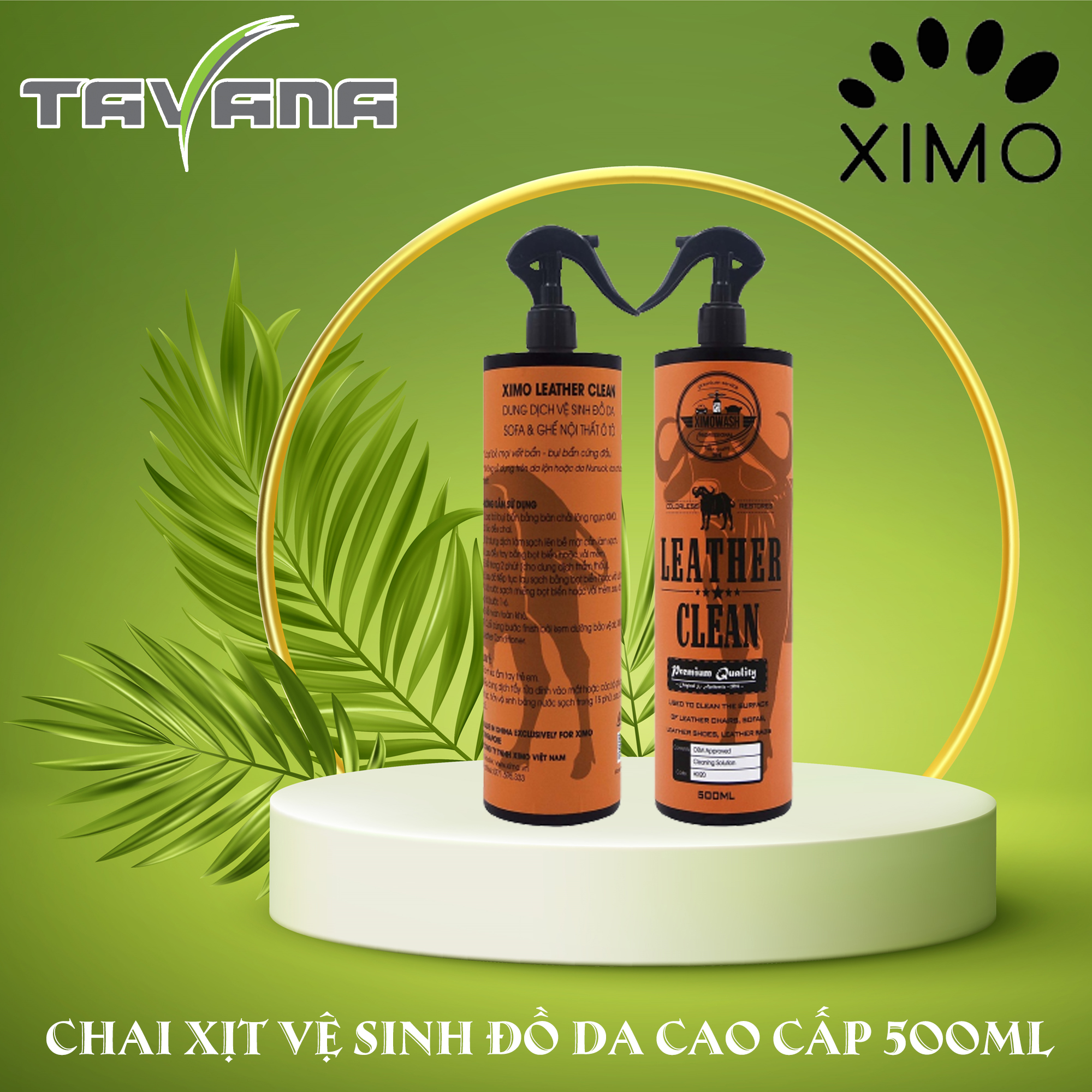 Chai làm sạch đồ da Leather Clean Ximo 500ml