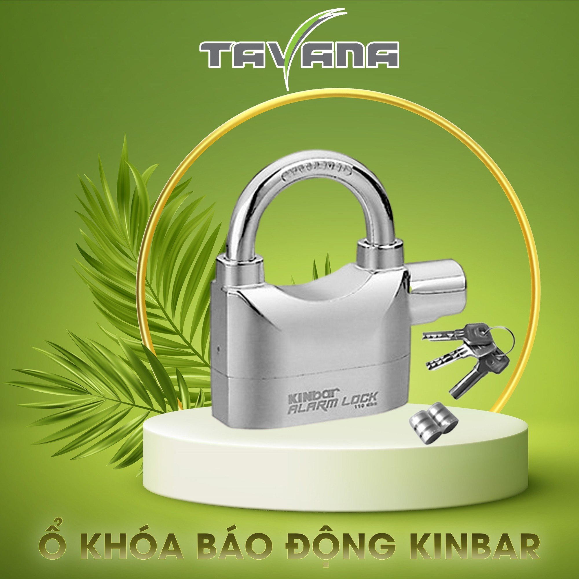 Ổ khóa báo động Kinbar (mạ Crom) K101A  