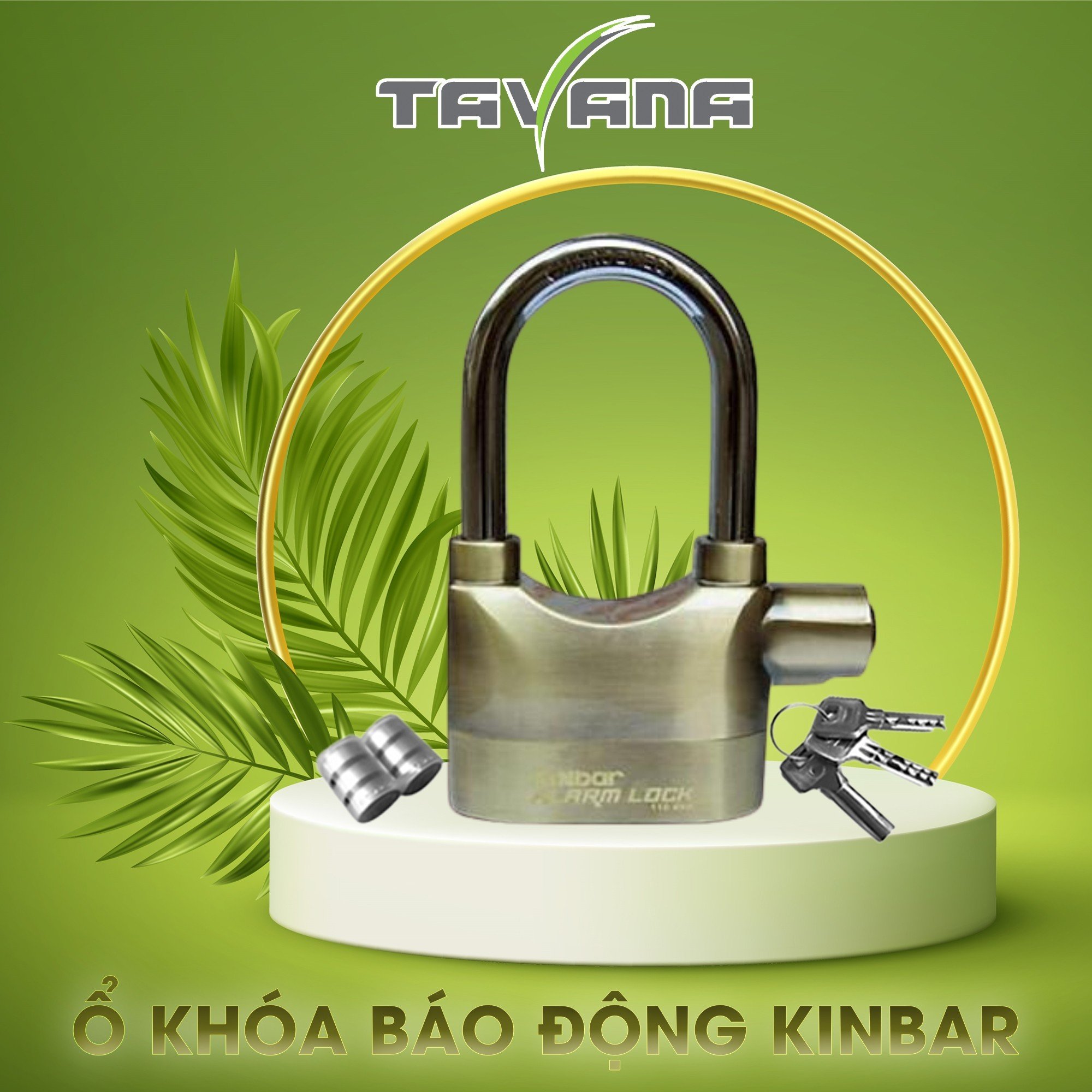  Ổ khóa báo động Kinbar (mạ Crom càng dài) K101CH  