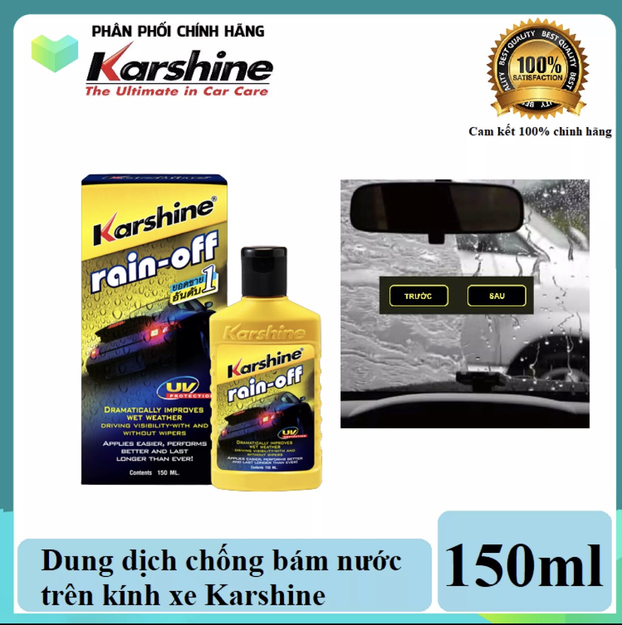 Dung dịch chống bám nước trên kính xe Karshine 150ml ( Hàng Thái Lan)