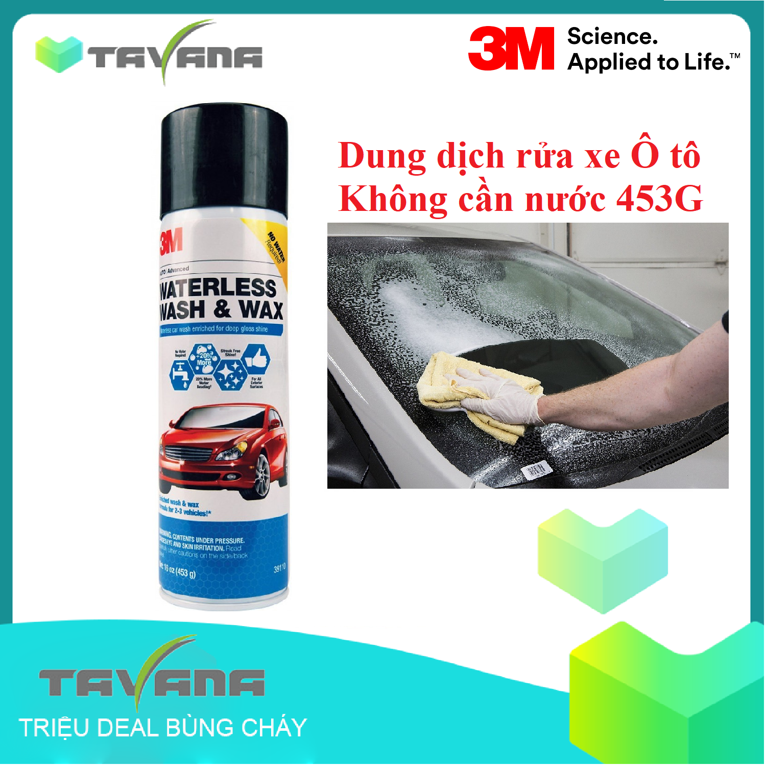 Chai xịt bọt rửa xe không cần nước và đánh bóng nhanh 3M 39110