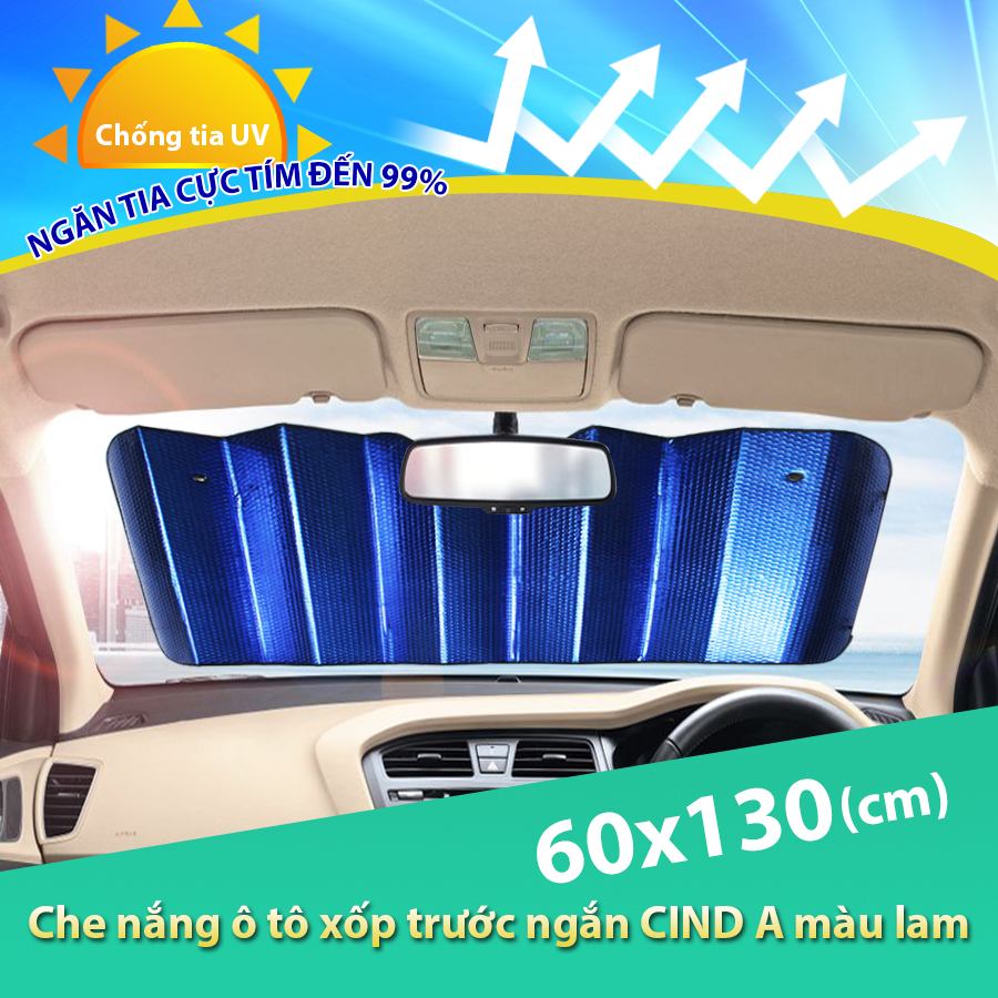 Che nắng xốp trước ngắn CinD A 60x130 lam - 60x130