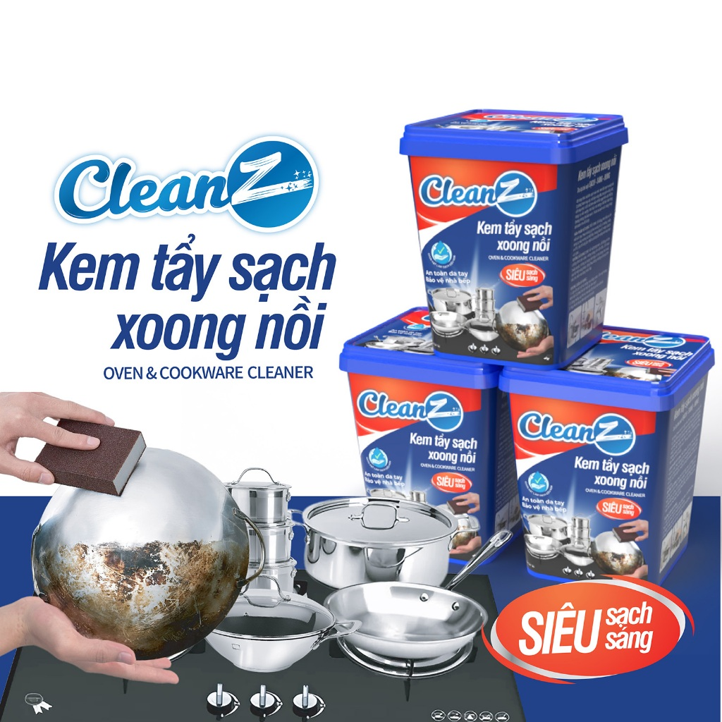 Kem tẩy xoong nồi đa năng Cleanz Aikomi 500g (TẶNG KÈM MIẾNG XỐP VỆ SINH)