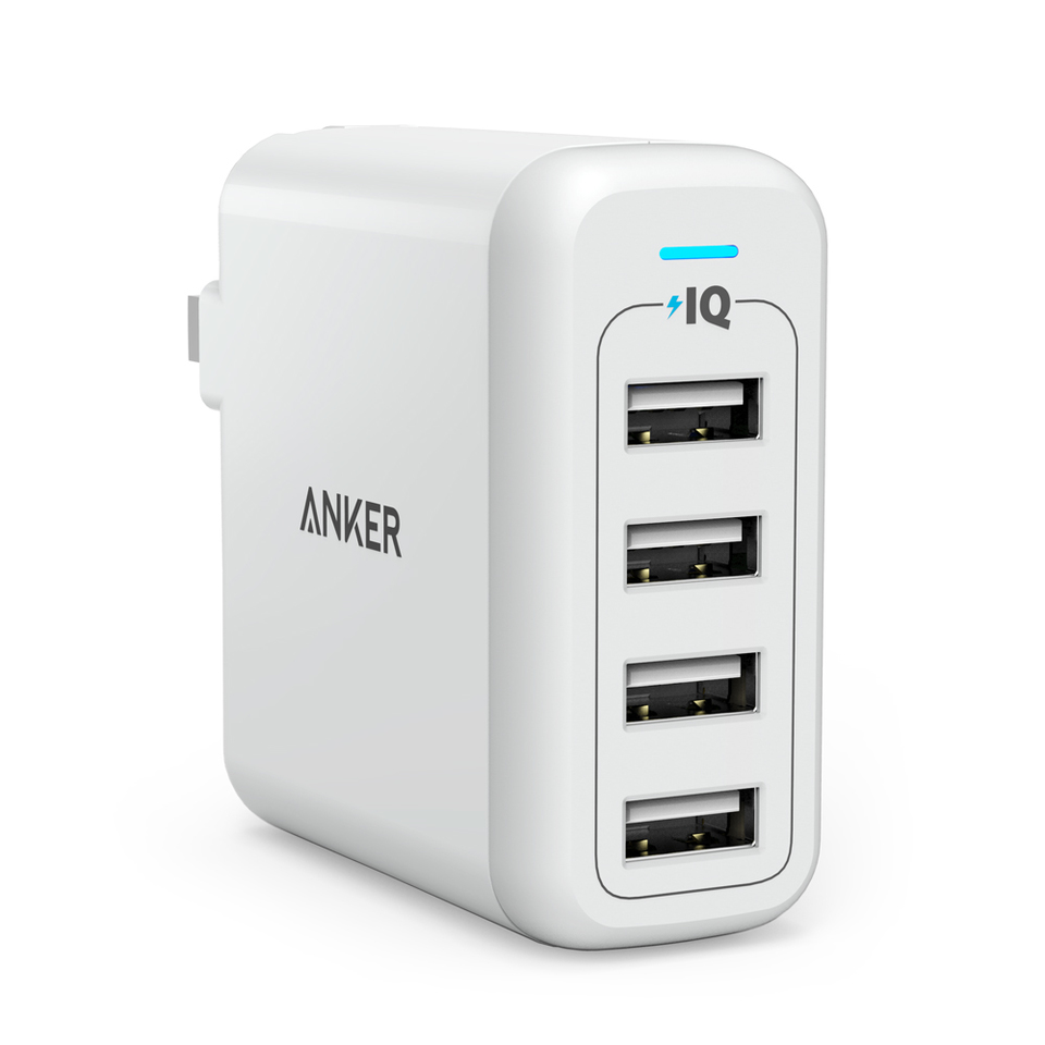 Sạc Anker 4 cổng 40W (PowerIQ) - PowerPort 4 Wall Charger 40W