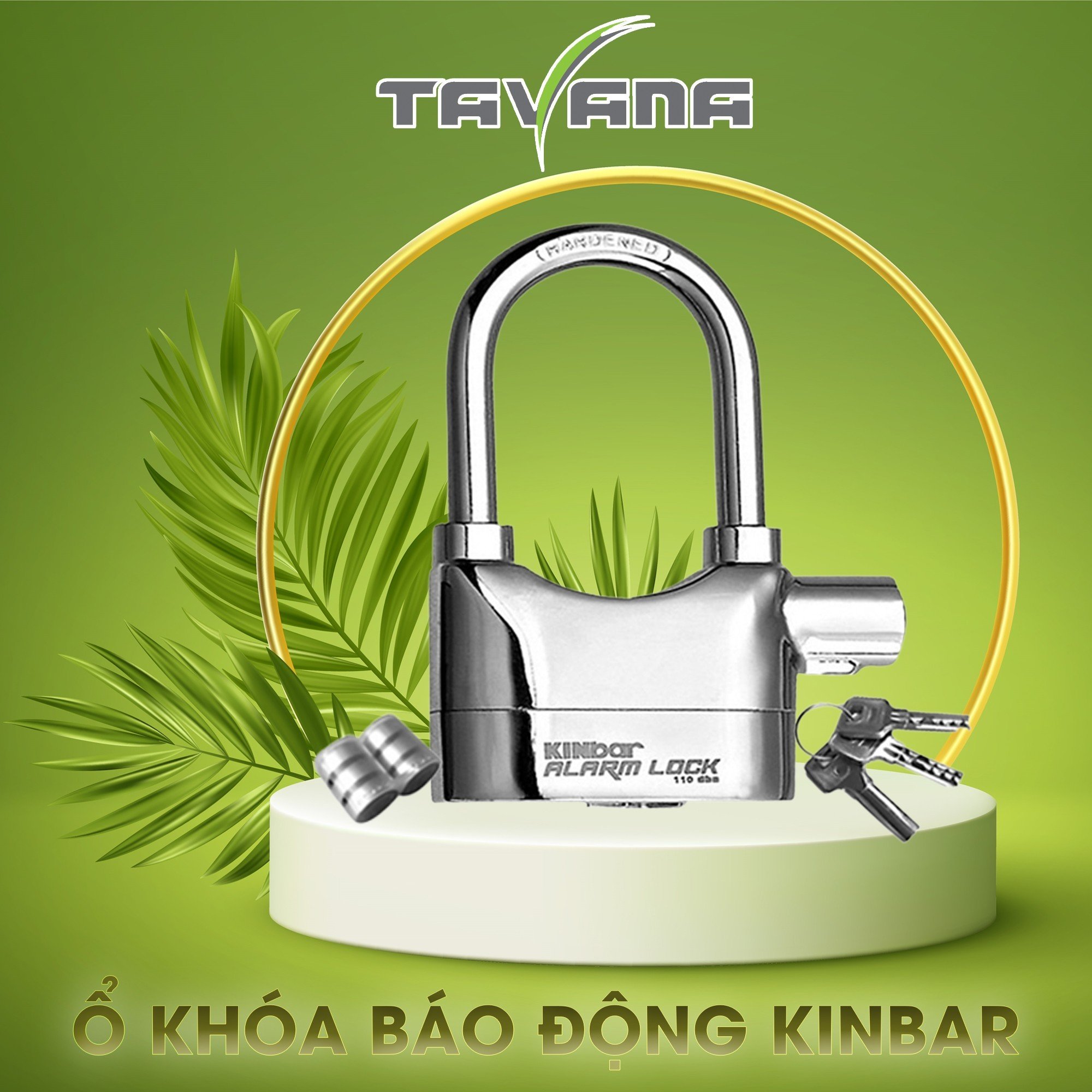 Ổ khóa báo động Kinbar (mạ Crom càng dài) K101AH  