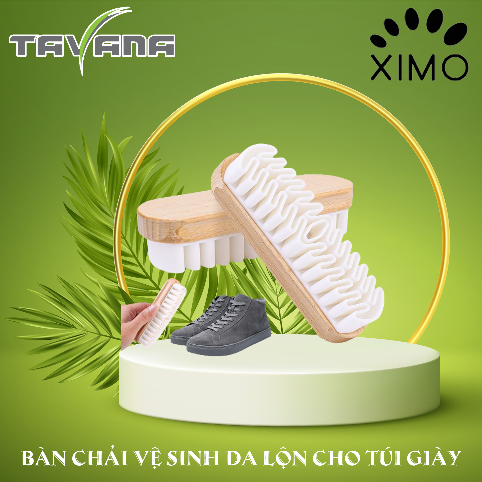 Bàn chải cao su đánh giày da lộn XIMO