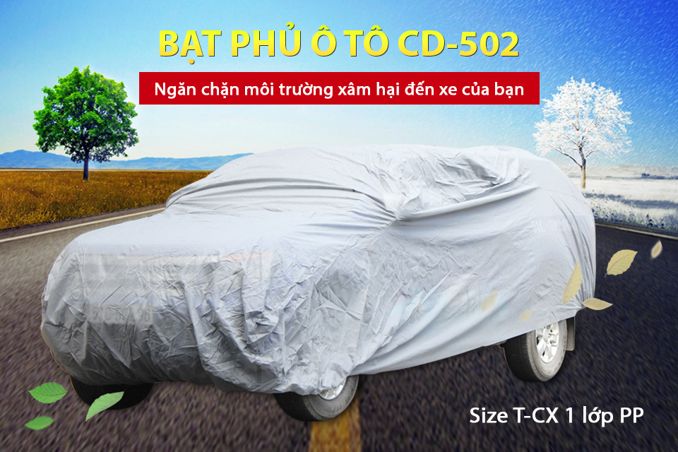 Bạt Phủ Ô Tô Bán Tải Cind CD-502 Size TC-X 1 Lớp PP