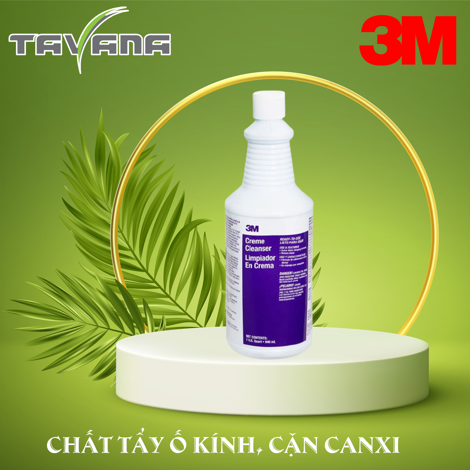 Dung dịch tẩy ố đa năng 3M; Ố kính, cặn canxi inox, kim loại, ... 946ML